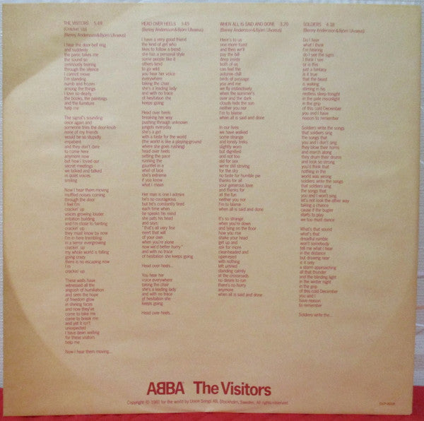 ABBA - The Visitors (Vinyl, LP, Album, Promo) Very Good Plus (VG+) / Very Good Plus (VG+)