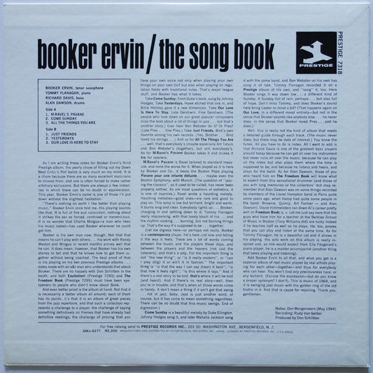 Booker Ervin - The Song Book (Vinyl, LP, Album, Reissue, Stereo) Very Good Plus (VG+) / Very Good Plus (VG+)