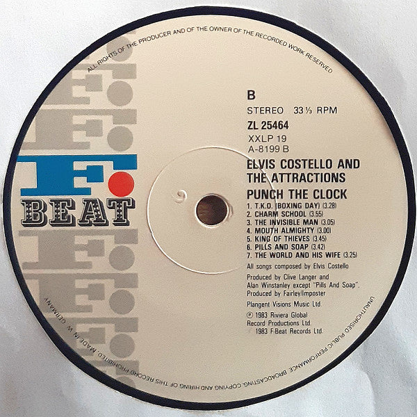 Elvis Costello & The Attractions - Punch The Clock (Vinyl, LP, Album) Very Good Plus (VG+) / Very Good (VG)