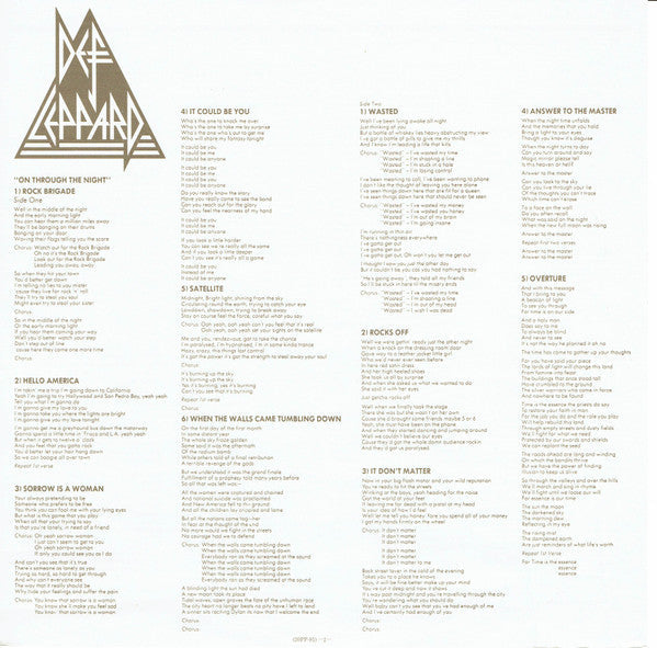 Def Leppard - On Through The Night (Vinyl, LP, Album, Reissue) Very Good Plus (VG+) / Poor (P)