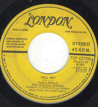 The Rolling Stones - Tell Me (Vinyl, 7", Single, 45 RPM) Very Good (VG) / Very Good (VG)