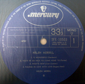 Helen Merrill - Helen Merrill (Vinyl, LP, Album, Reissue, Mono)