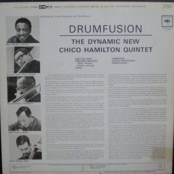 The Chico Hamilton Quintet - Drumfusion (Vinyl, LP, Album, Reissue) Very Good Plus (VG+) / Very Good Plus (VG+)