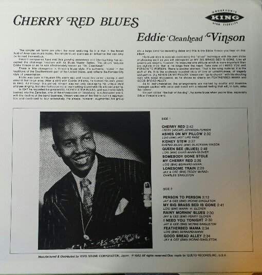 Eddie "Cleanhead" Vinson - Cherry Red Blues (Vinyl, LP, Compilation, Reissue) Very Good Plus (VG+) / Very Good (VG)