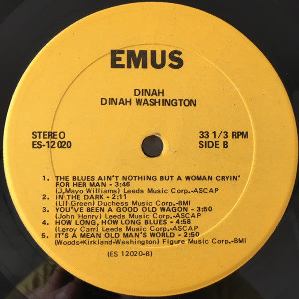 Dinah Washington - Dinah (Vinyl, LP) Very Good (VG) / Very Good (VG)