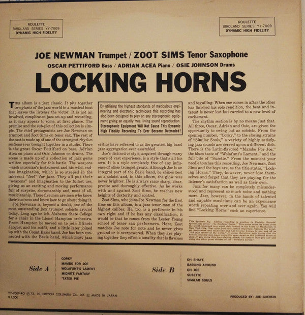 Joe Newman - Locking Horns (Vinyl, LP, Album, Limited Edition, Reis...