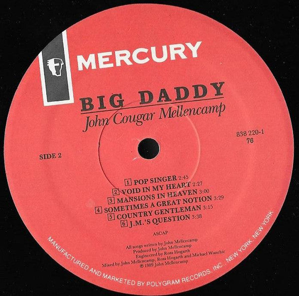 John Cougar Mellencamp - Big Daddy (Vinyl, LP, Album) Very Good (VG) / Very Good (VG)
