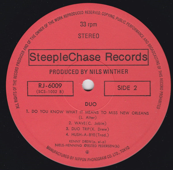 Kenny Drew - Duo (Vinyl, LP, Album, Reissue, Stereo)