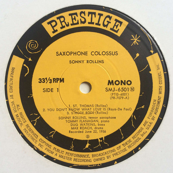 Sonny Rollins - Saxophone Colossus (Vinyl, LP, Album, Reissue, Mono)