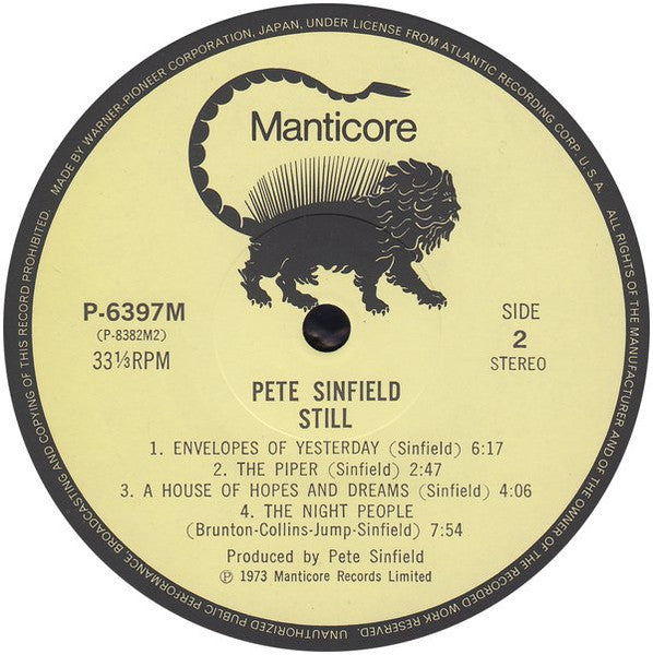 Peter Sinfield - Still (Vinyl, LP, Album, Reissue) Near Mint (NM or M-) / Near Mint (NM or M-)