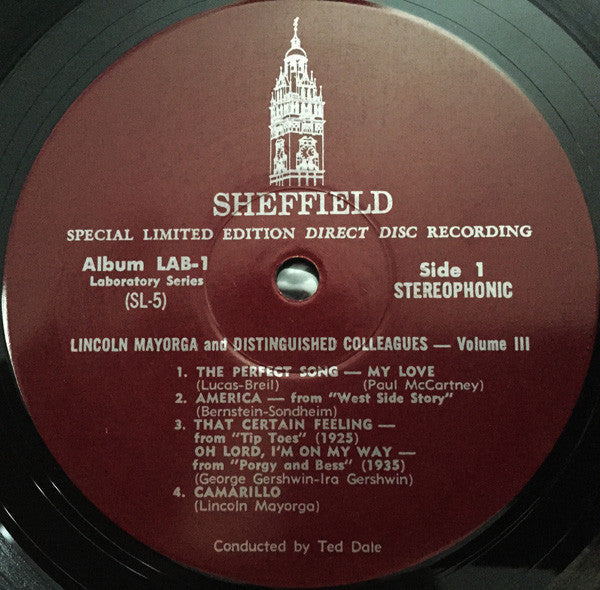 Lincoln Mayorga - Lincoln Mayorga & Distinguished Colleagues - Volume III (Vinyl, LP, Limited Edition, Album) Very Good (VG) / Good Plus (G+)