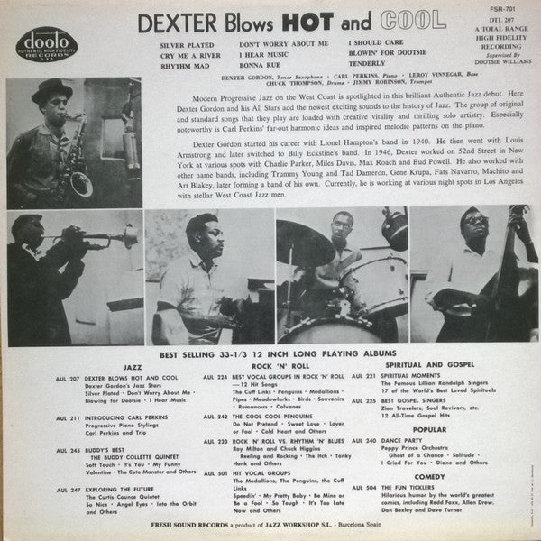 Dexter Gordon - Dexter Blows Hot And Cool (Vinyl, LP, Album, Reissue) Very Good Plus (VG+) / Very Good Plus (VG+)