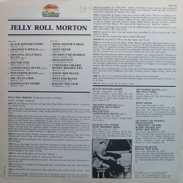 Jelly Roll Morton - "Jelly Roll" Morton (Vinyl, LP, Compilation) Very Good Plus (VG+) / Very Good Plus (VG+)