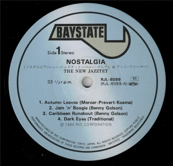 The New Jazztet - Nostalgia (Vinyl, LP, Album) Very Good Plus (VG+) / Very Good Plus (VG+)