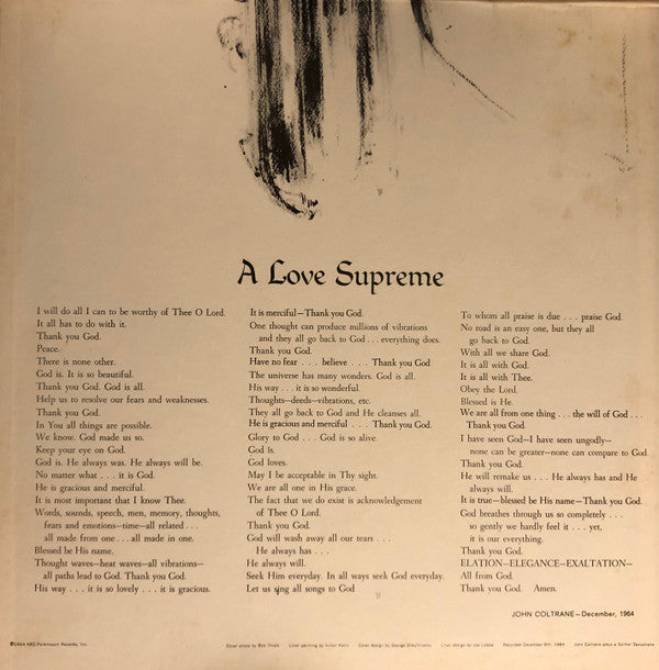 John Coltrane - A Love Supreme (Vinyl, LP, Album, Reissue, Stereo)