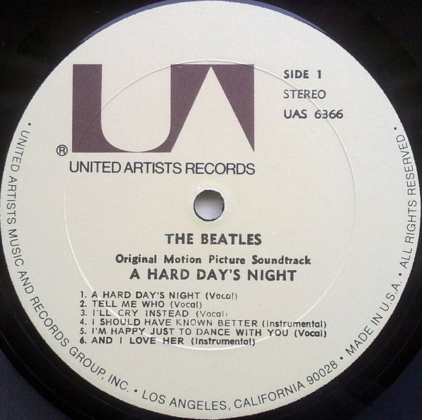 The Beatles - A Hard Day's Night (Original Motion Picture Sound Track) (Vinyl, LP, Album, Reissue, Stereo) Very Good (VG) / Good Plus (G+)
