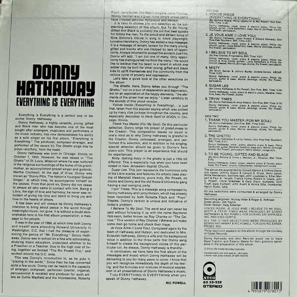 Donny Hathaway - Everything Is Everything (Vinyl, LP, Album, Reissue, Stereo) Near Mint (NM or M-) / Very Good (VG)