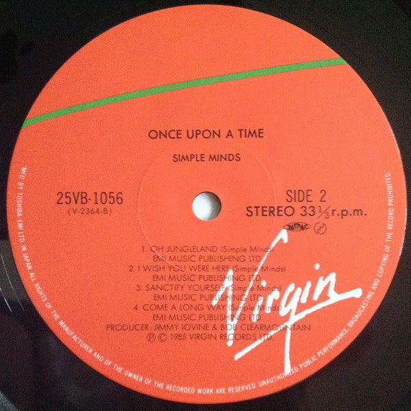 Simple Minds - Once Upon A Time (Vinyl, LP, Album) Very Good Plus (VG+) / Very Good Plus (VG+)