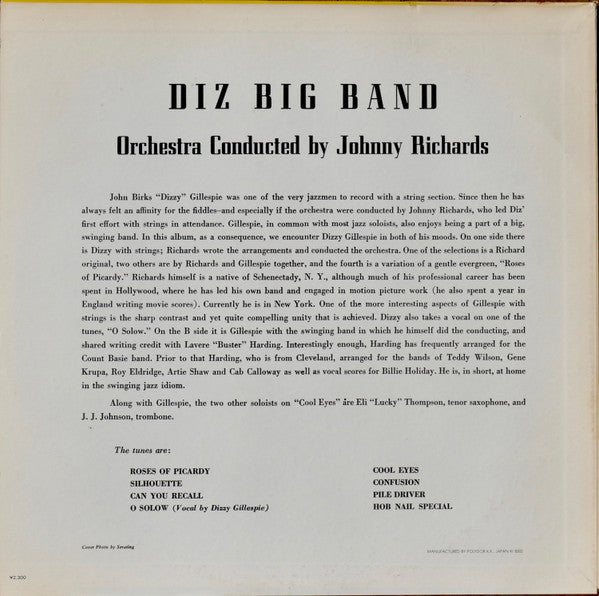 Dizzy Gillespie And His Orchestra - Diz Big Band (Vinyl, LP, Album, Mono) Very Good Plus (VG+) / Very Good Plus (VG+)