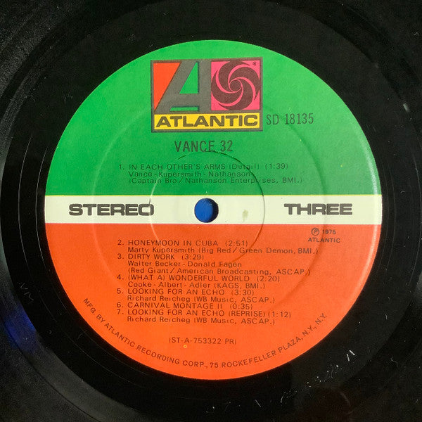 Kenny Vance - Vance 32 (Vinyl, LP, Album, Stereo) Good Plus (G+) / Good (G)