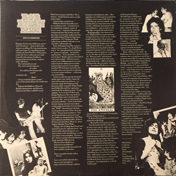 Bob Dylan - Desire (Vinyl, LP, Album, Stereo) Very Good Plus (VG+) / Very Good (VG)