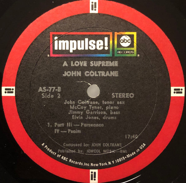 John Coltrane - A Love Supreme (Vinyl, LP, Album, Reissue, Stereo) Very Good (VG) / Very Good (VG)