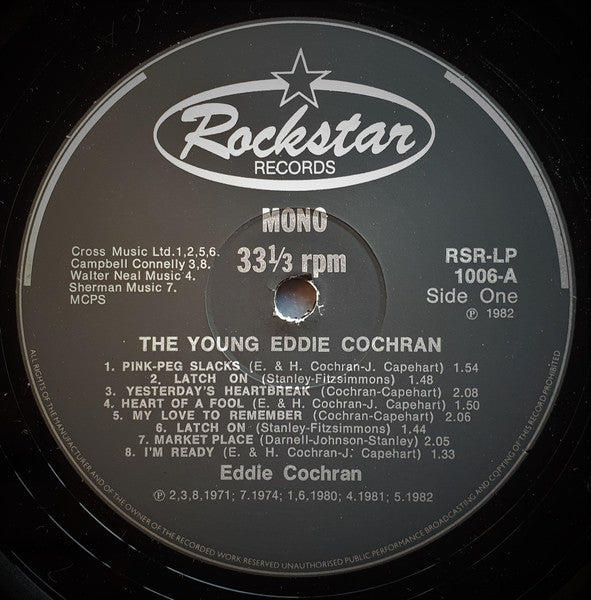 Eddie Cochran - The Young Eddie Cochran (Vinyl, LP, Compilation, Mono) Very Good (VG) / Very Good (VG)
