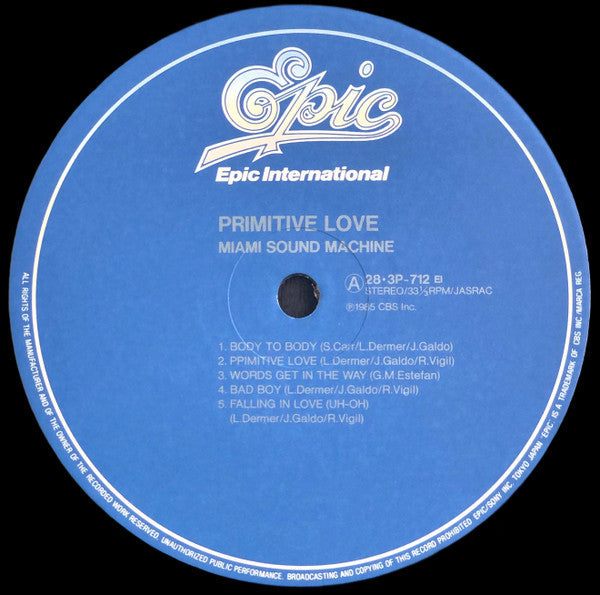 Miami Sound Machine - Primitive Love (Vinyl, LP, Album)