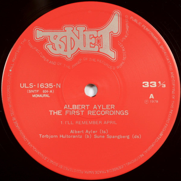 Albert Ayler - The First Recordings (Vinyl, LP, Album, Reissue, Mono)