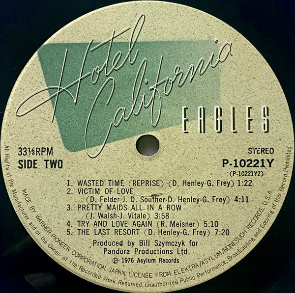 Eagles - Hotel California (Vinyl, LP, Album, Stereo)