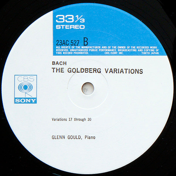 Johann Sebastian Bach - The Goldberg Variations (Vinyl, LP, Album, Stereo) Very Good Plus (VG+) / Very Good Plus (VG+)