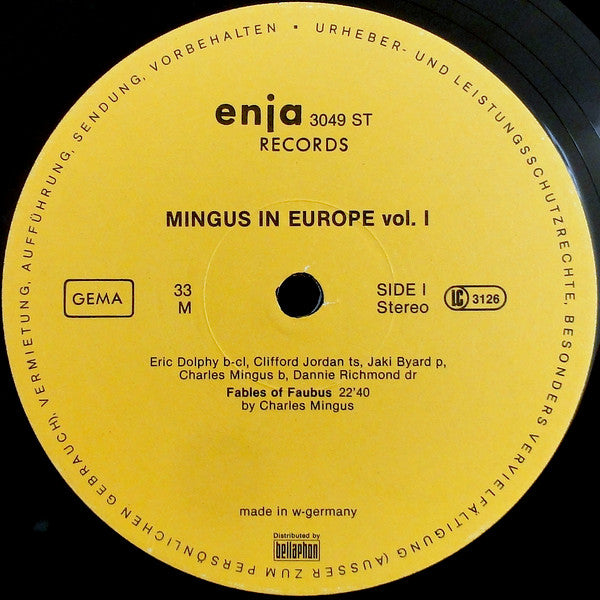 The Charles Mingus Quintet - Mingus In Europe Volume I (Vinyl, LP, Album) Near Mint (NM or M-) / Very Good Plus (VG+)