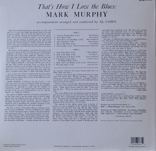 Mark Murphy - That's How I Love The Blues! (Vinyl, LP, Album, Reissue, Remastered) Very Good Plus (VG+) / Good Plus (G+)