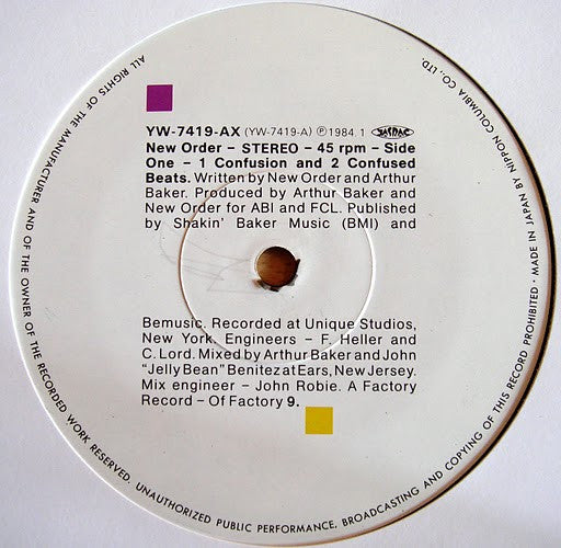New Order - Confusion (Vinyl, 12", 45 RPM) Very Good Plus (VG+) / Very Good Plus (VG+)