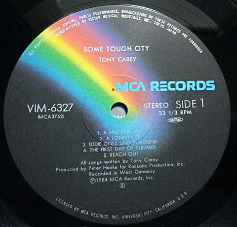 Tony Carey - Some Tough City (Vinyl, LP, Album, Stereo) Very Good Plus (VG+) / Good Plus (G+)