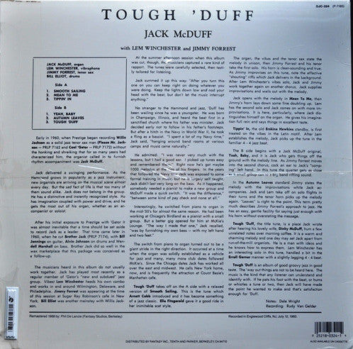 Brother Jack McDuff - Tough 'Duff (Vinyl, LP, Album, Reissue, Remastered) Good Plus (G+) / Very Good Plus (VG+)