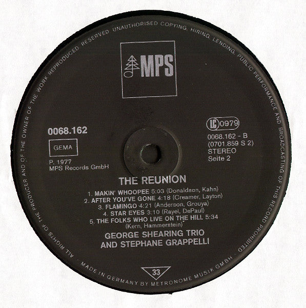 George Shearing Trio - The Reunion (Vinyl, LP, Album, Repress) Very Good Plus (VG+) / Very Good (VG)