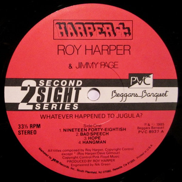 Roy Harper - Whatever Happened To Jugula? (Vinyl, LP, Album) Very Good Plus (VG+) / Very Good Plus (VG+)