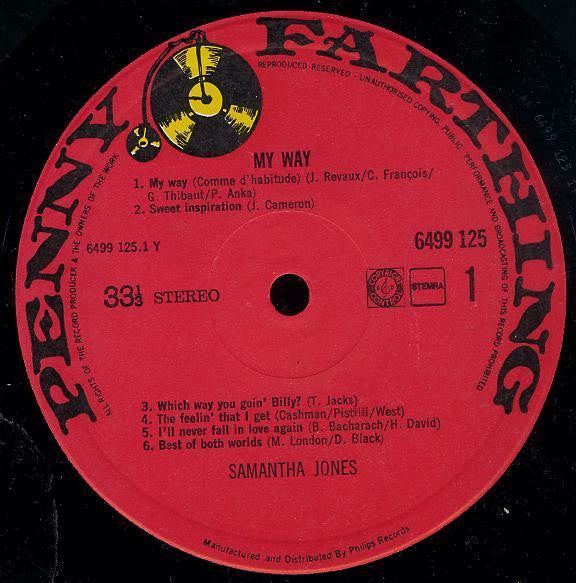 Samantha Jones - My Way (Vinyl, LP, Album, Compilation, Stereo) Good Plus (G+) / Good Plus (G+)