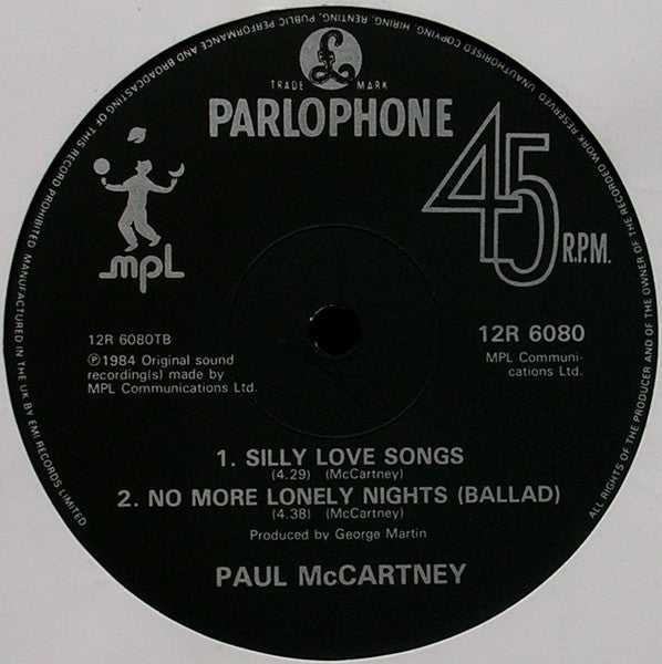 Paul McCartney - No More Lonely Nights (Vinyl, 12", 45 RPM, Single) Very Good (VG) / Very Good (VG)