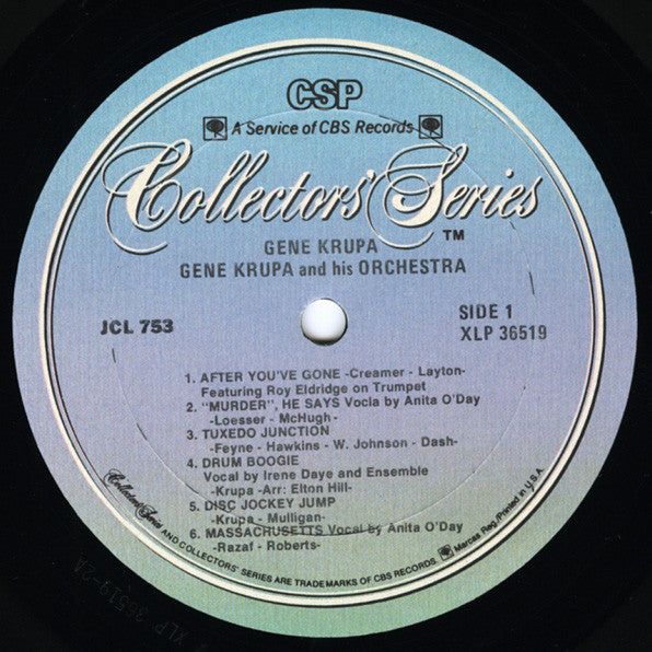 Gene Krupa And His Orchestra - Gene Krupa (Vinyl, LP, Compilation, Reissue, Stereo) Good Plus (G+) / Very Good (VG)
