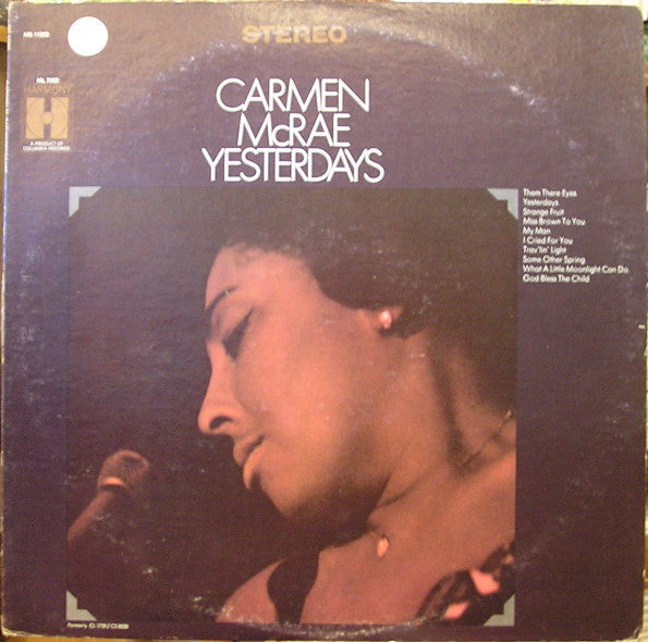 Carmen McRae - Yesterdays (Vinyl, LP, Album, Stereo, Reissue) Good Plus (G+) / Good (G)