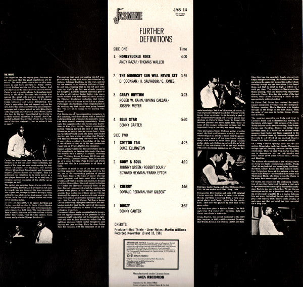 Benny Carter And His Orchestra - Further Definitions (Vinyl, LP, Al...