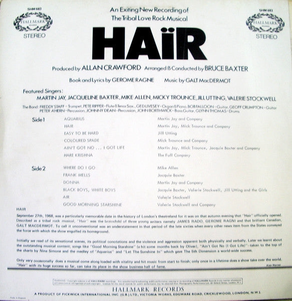 Various - Haïr (An Exciting New Recording Of The Tribal Rock Musical) (Vinyl, LP, Stereo) Good Plus (G+) / Good Plus (G+)
