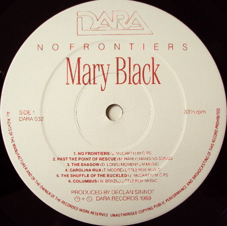 Mary Black - No Frontiers (Vinyl, LP, Album) Very Good (VG) / Good Plus (G+)