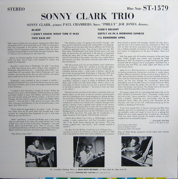 Sonny Clark Trio - Sonny Clark Trio (Vinyl, LP, Album, Stereo, Reissue, Limited Edition) Very Good Plus (VG+) / Very Good Plus (VG+)