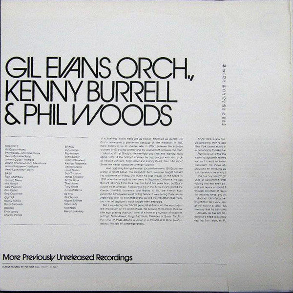 Gil Evans And His Orchestra - Previously Unreleased Recordings (Vinyl, LP, Album) Very Good Plus (VG+) / Very Good Plus (VG+)