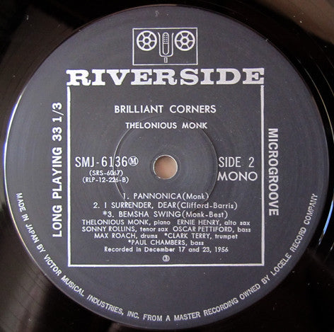 Thelonious Monk - Brilliant Corners (Vinyl, LP, Album, Reissue, Mono)