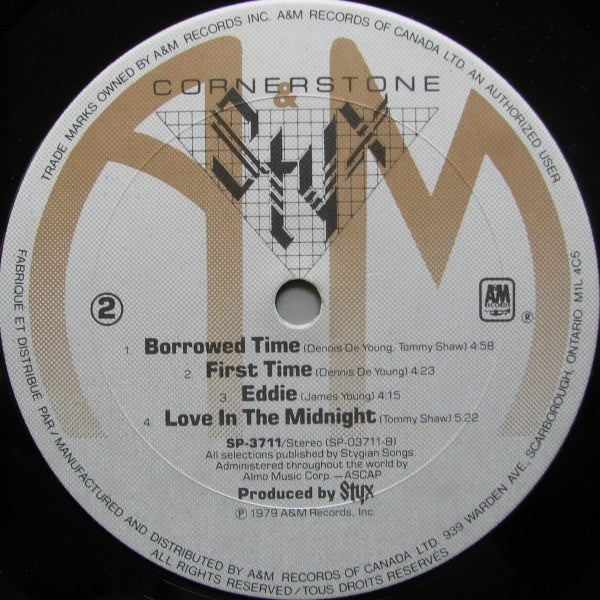 Styx - Cornerstone (Vinyl, LP, Album, Reissue) Very Good Plus (VG+) / Very Good Plus (VG+)