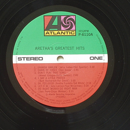 Aretha Franklin - Aretha's Greatest Hits (Vinyl, LP, Stereo, Compil...